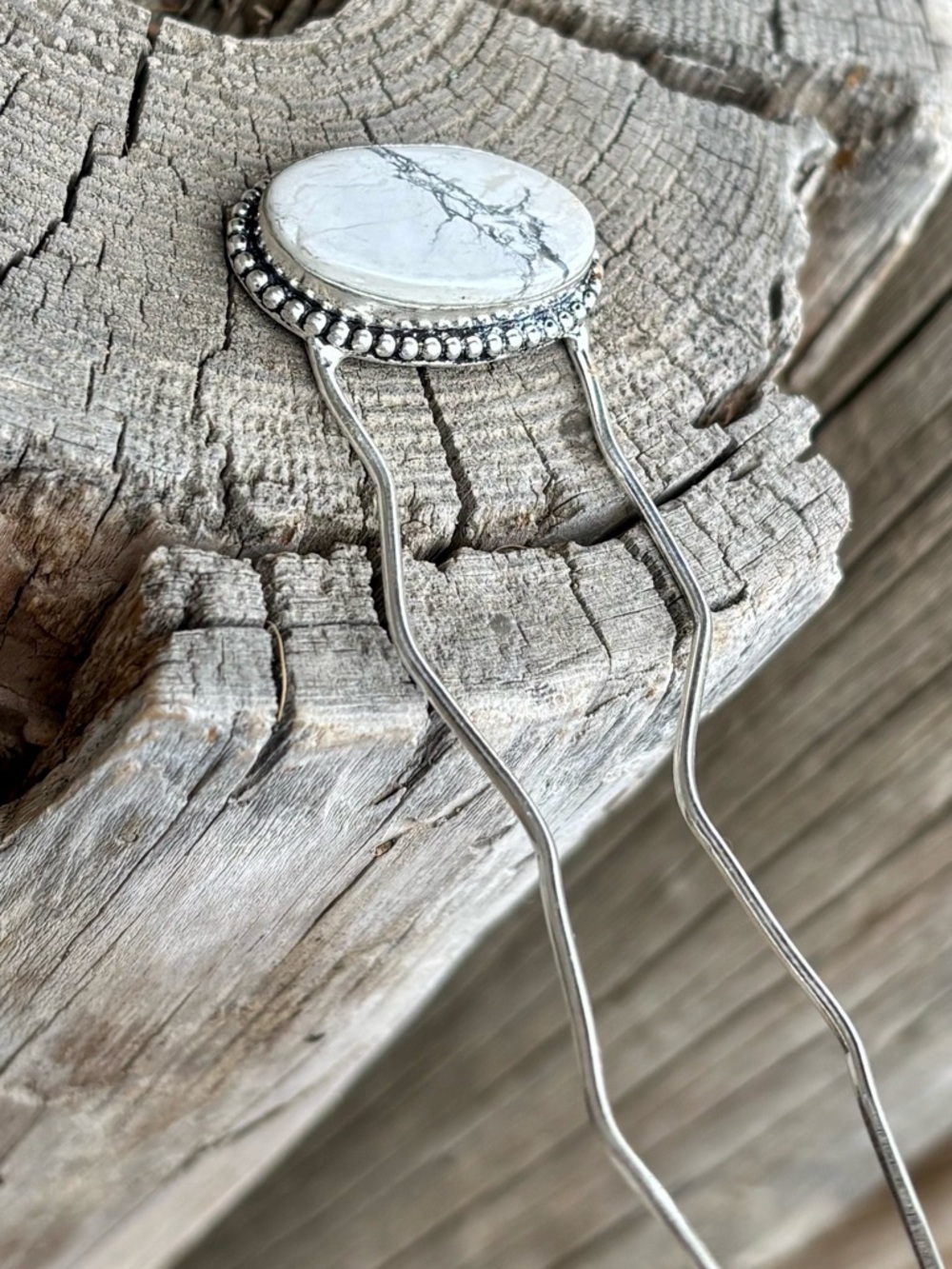 NEW! Howlite Hair Fork - Picture 8 of 10